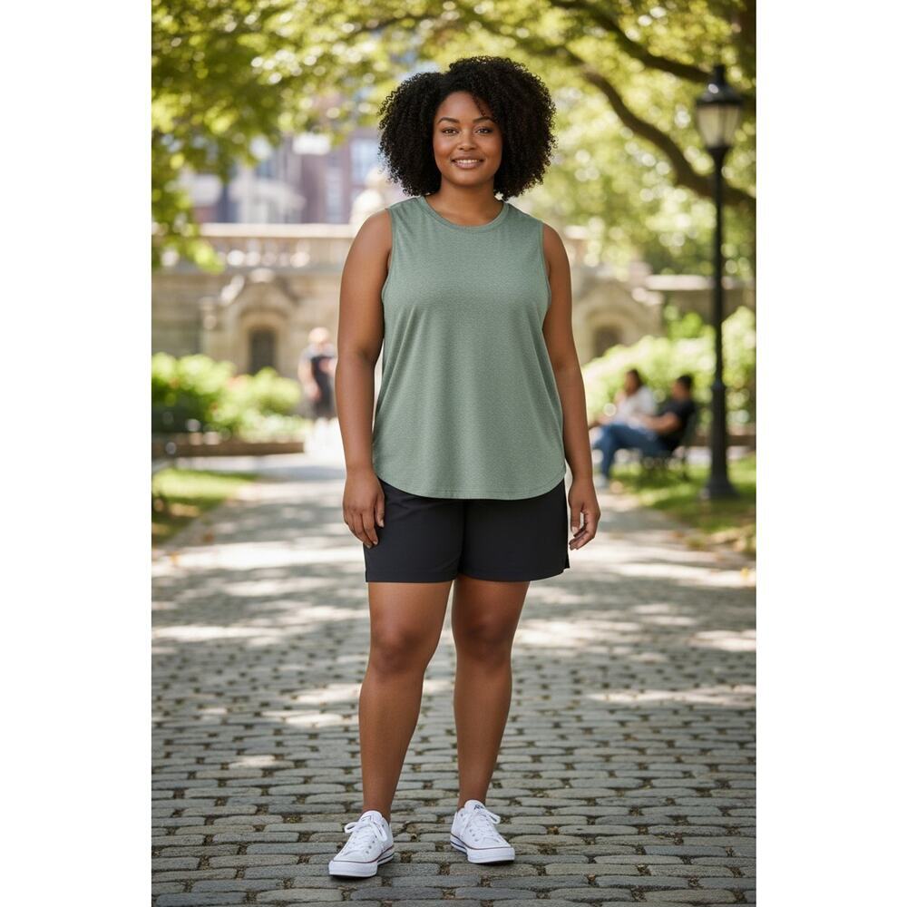 New Eddie Bauer Sleeveless Women’s Surreal Travel Tank Shirt Green sz TXXL - Picture 1 of 8